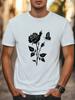 Minimalist Rose & Butterfly Graphic T-Shirt Unisex Women Men Trendy Casual Tee Unisex T-Shirt