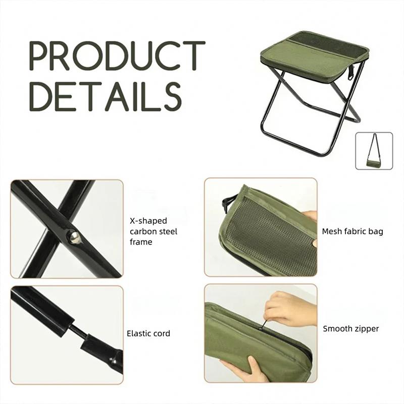 Folding Chair with Mesh Bag Crossbody Bag Outdoor Supplies with Storage Bag Oxford Fabric Waterproof Convenient To Carry