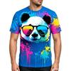 Fashion New Colorful 3D Panda Printed Men's T-shirt Summer Outdoor Streetwear Trend Street Hip-hop Man Clothes