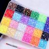 Electroplated Resin Rhinestones In 15 Section Case Ideal For Nails And Jewelry Decoration