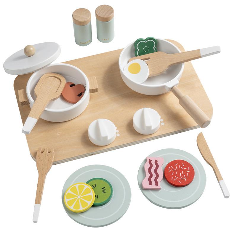 Wooden Simulation Cooking Utensils, Pots, And Children Toy Sets For Sensory And Cognitive Growth