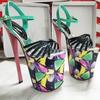 22CM Women Sandals Platform Peep Toe Catwalk Model Striptease Shoes High Heels Nightclub Shoes Plus Size