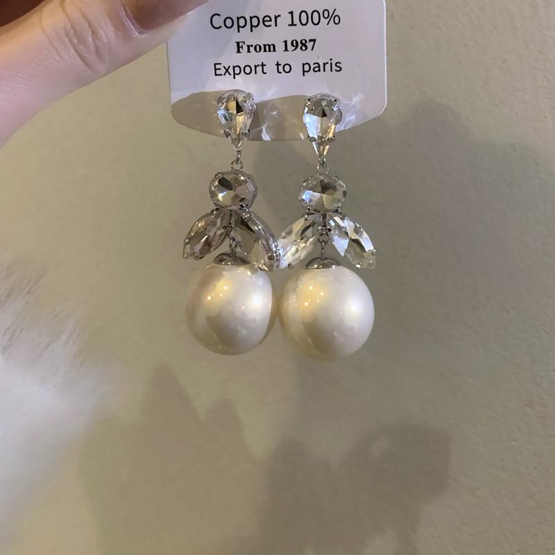 Expensive daughter~ Exquisite celebrity daughter extravagant pearl earrings personalized fashion self-kept earrings