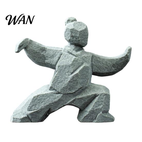 Tai Chi Moves Sculpture Sculpture, Compact Kung Fu Martial Arts Decor for Desk, Tea Table Ornament & Curio Shelf, Multifunctional Pet Scholar Detailed