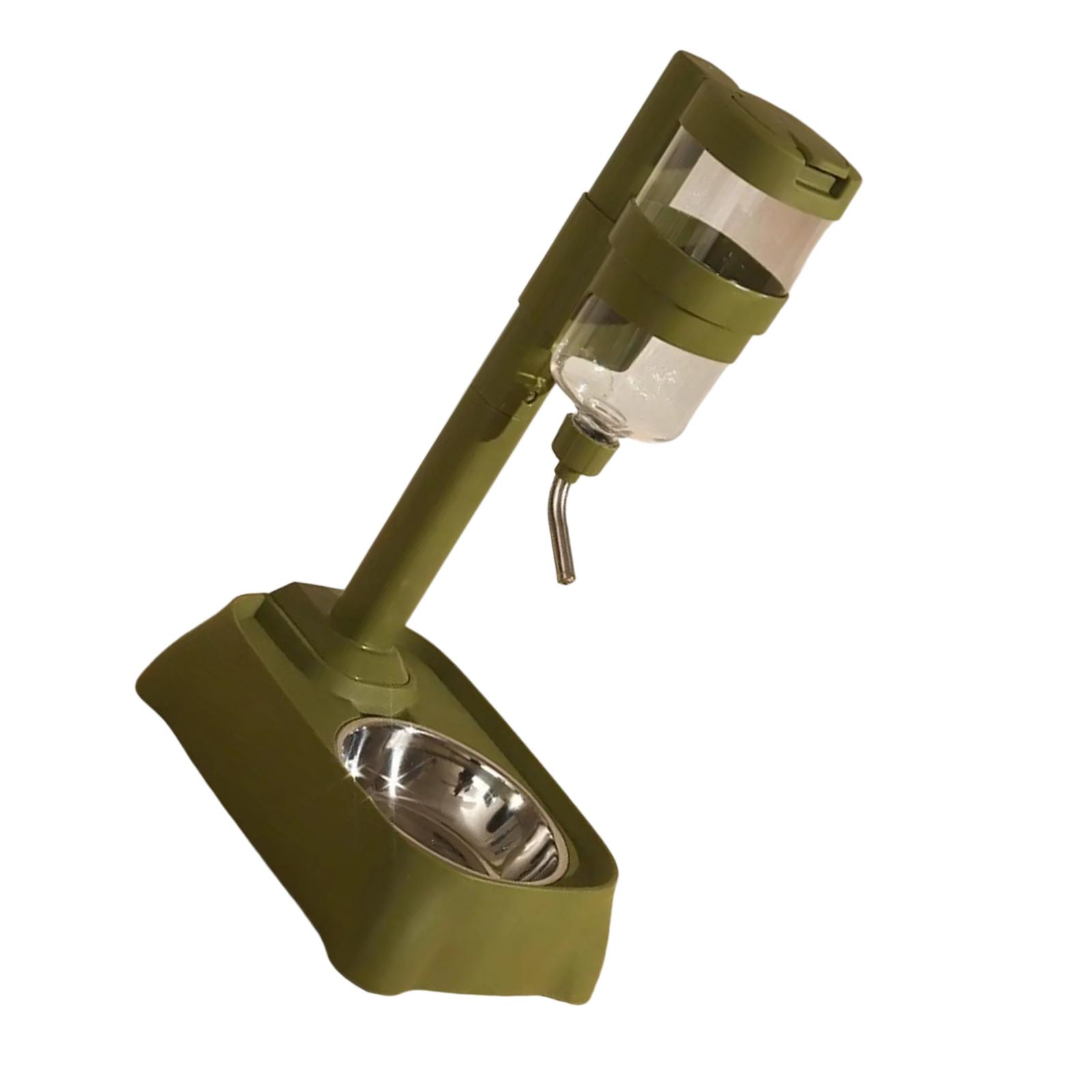 

Портативная регулируемая поилка для питомцев и миска для корма для мелких животных большой вместимости серого цвета зелёный