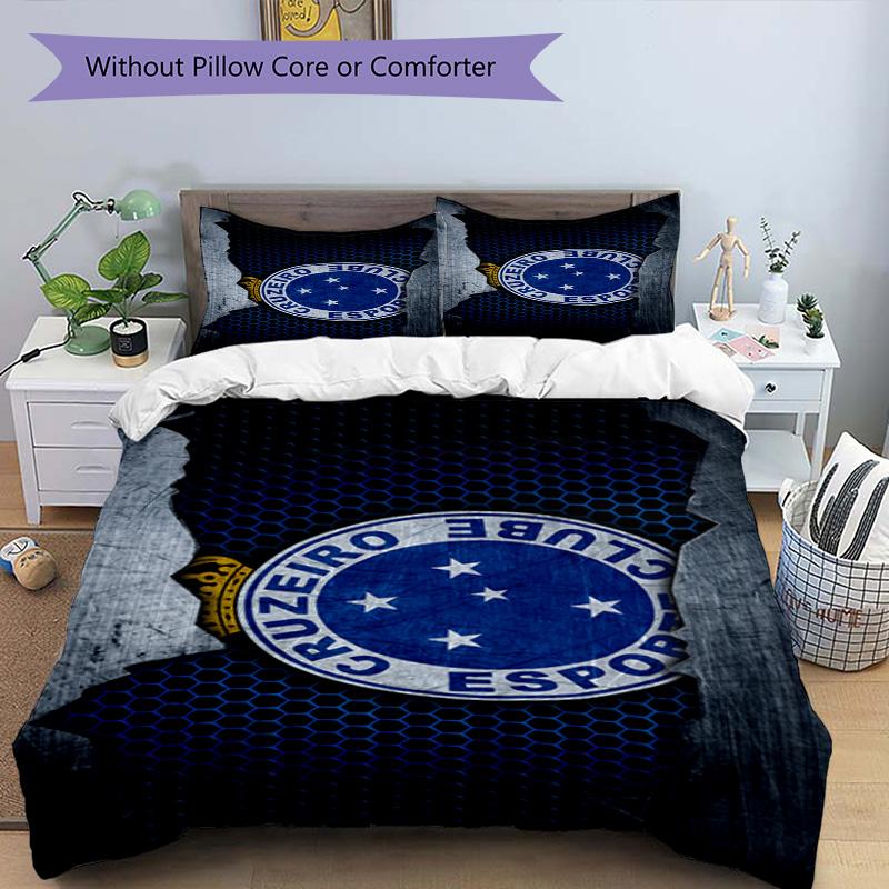 Cruzeiro Esporte Clube Printed Pattern Duvet Cover Set – includes 1 duvet cover and 2 matching pillowcases Bedroom decor Christmas gifts