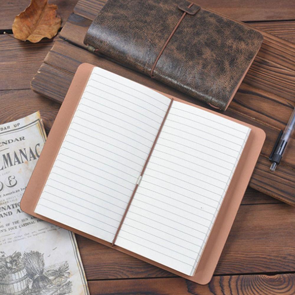 Hand Ledger Diary Book Portable Notepad Business Leather Notebook  School