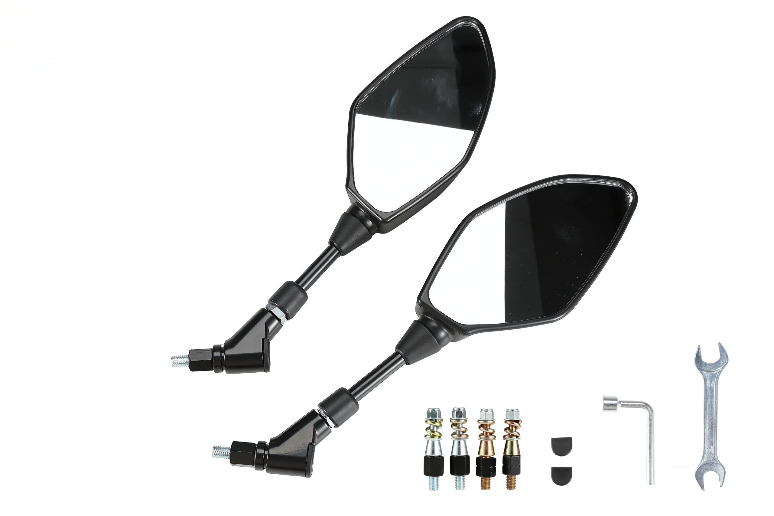 

Bazurumoto Motorcycle Mirrors, 10mm Universal Type, Vibration-Resistant, Wide-Angle, Complies with New Safety Standards. Includes one set (left and ri