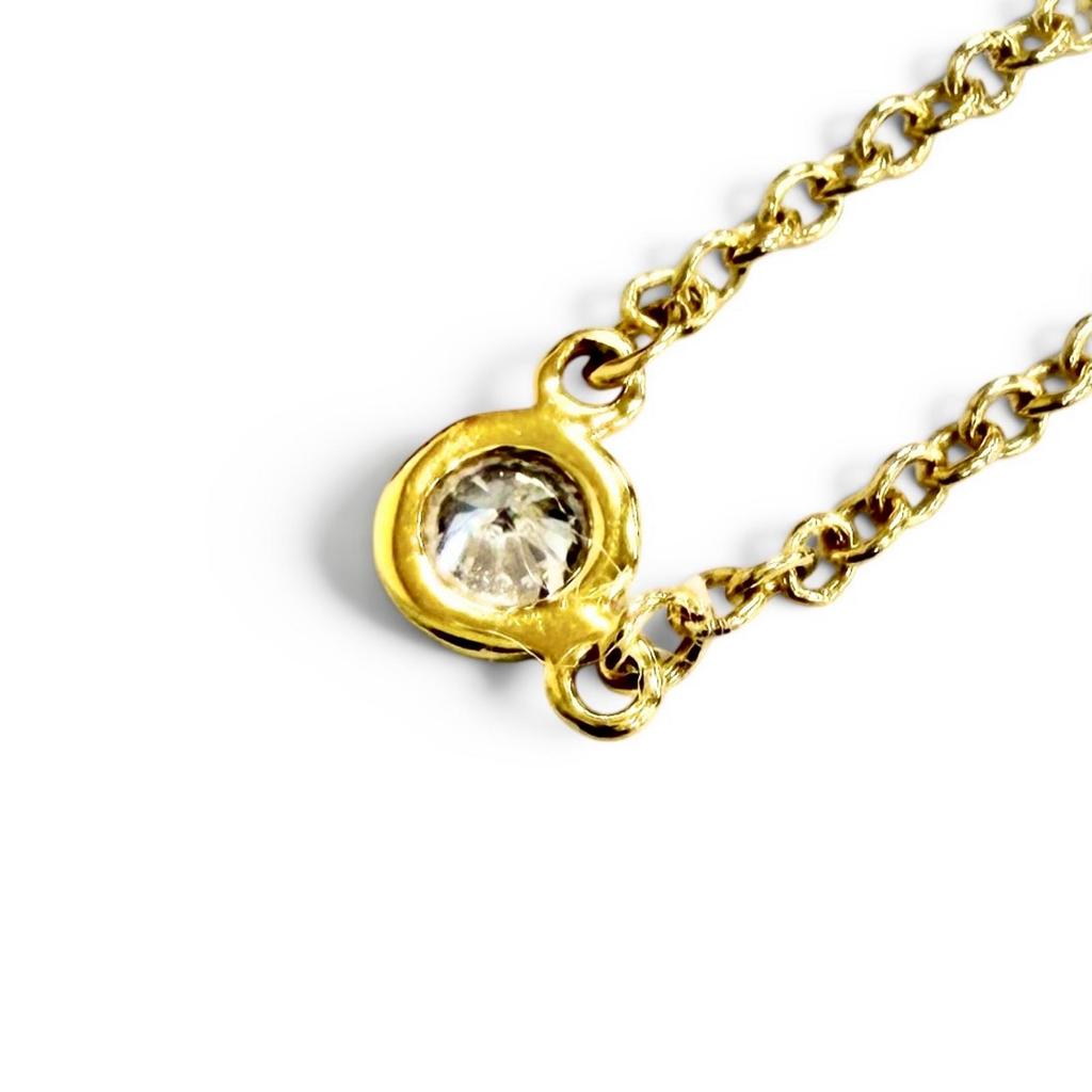 Great TIFFANY&Co. Necklace By the Yard 1P Diamond Necklace 750 YG Used