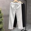 Women's Plus Size Slim-Fit Athletic Pants for Spring and Fall Solid Color Simple Straight-Leg Casual Pants