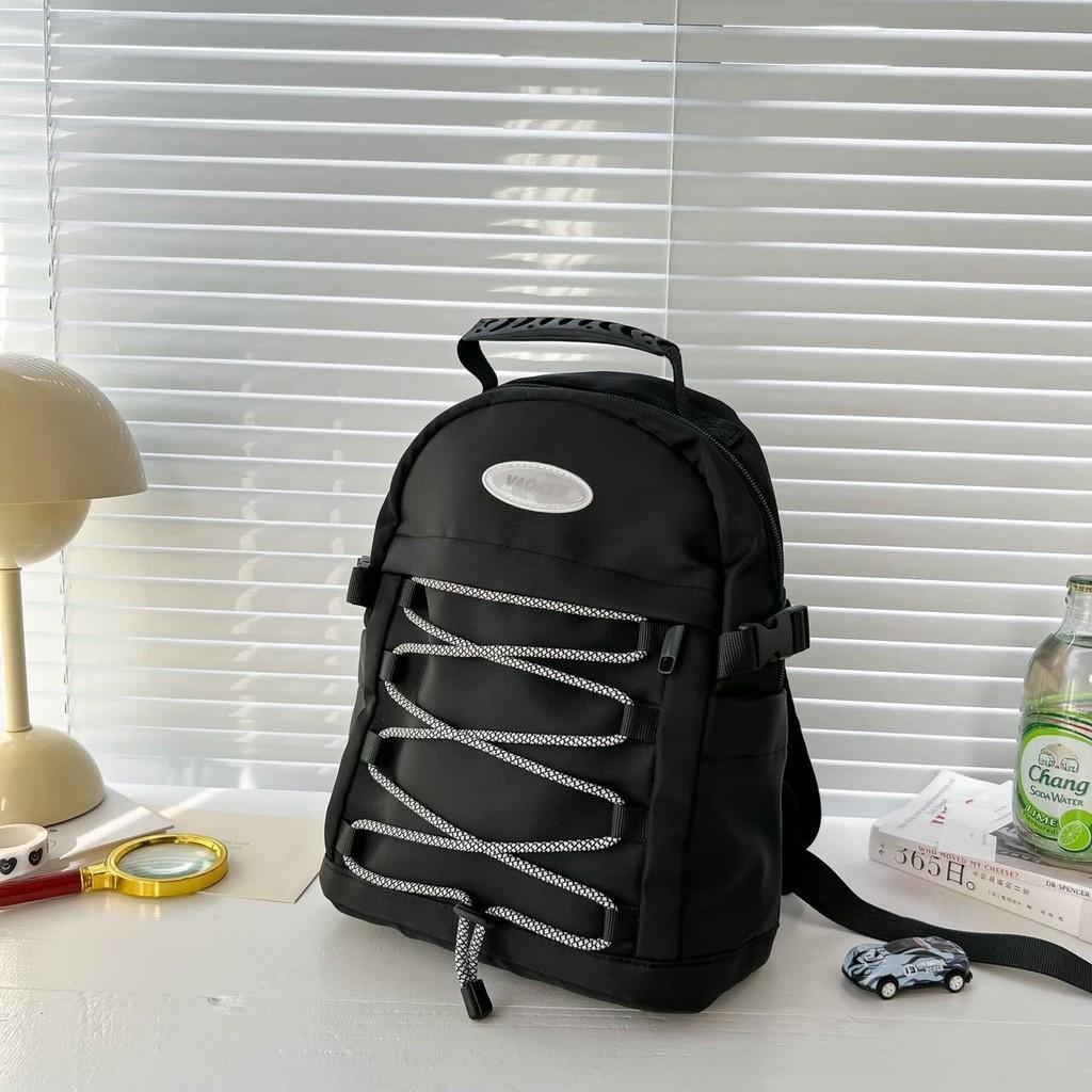 Легкий нейлоновый детский рюкзак со светоотражающими ремнями безопасности для мальчиков и девочек чёрный