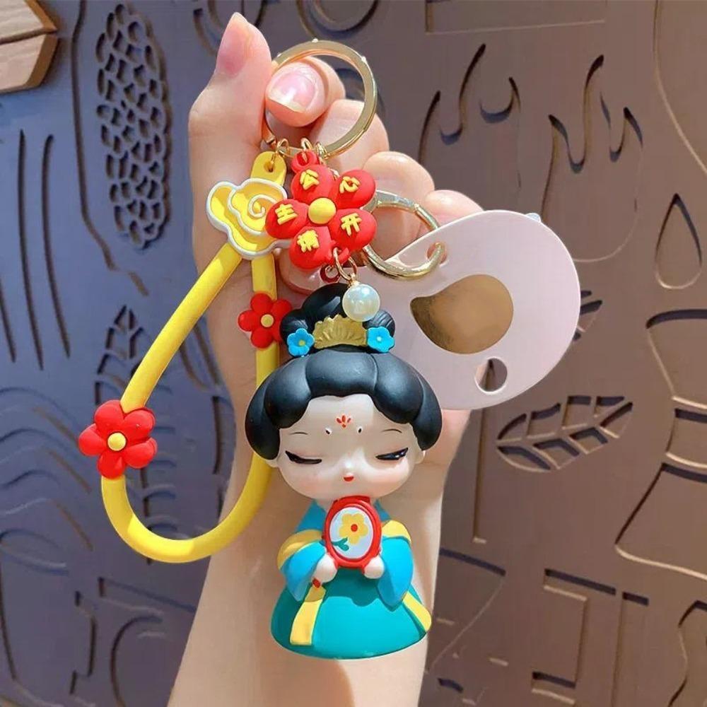 Silicone Rubber Cartoon Dolls Pendant Bag Hanging Car Key Ring Chinese Style Keychain  Gifts