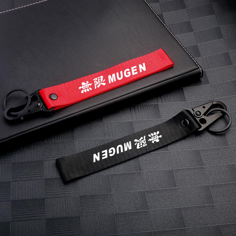 1pcs Car Zinc Alloy Logo Keychain Keyring Key Holder Hang Rope For Honda Civic Accord Hrv City Jazz CR-Z Element Insight MDX RF6