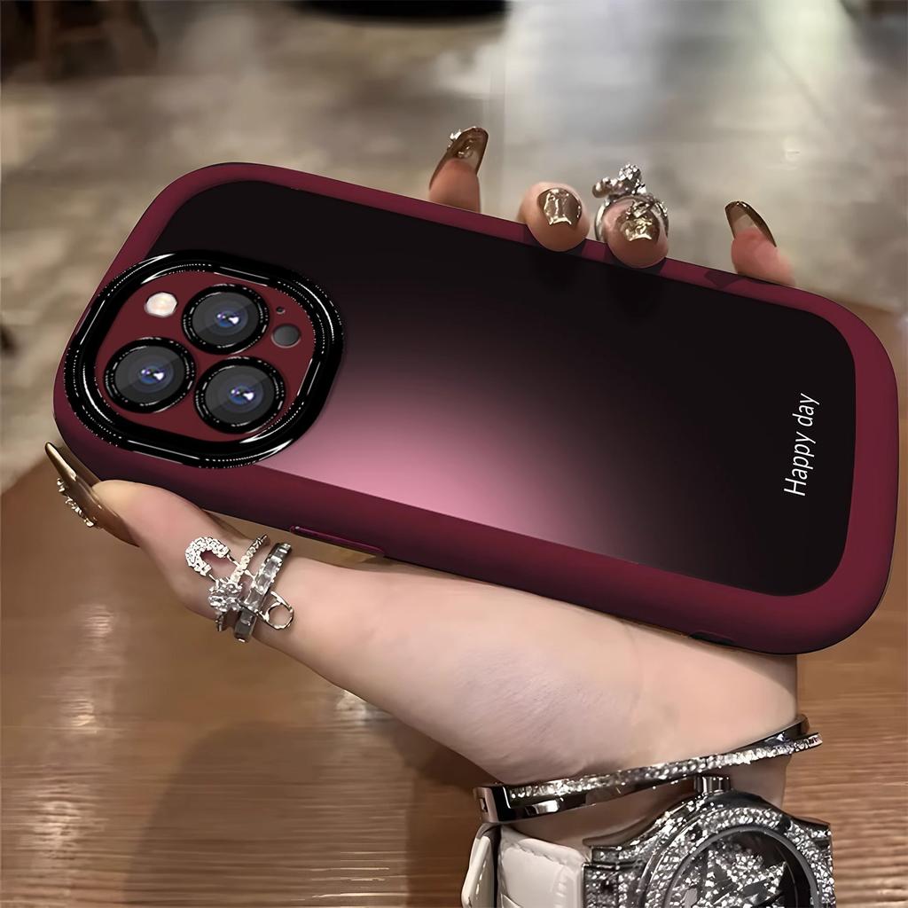 Applicable To Apple 16promax Mobile Phone Case Silicone Puff Shell 15pm High End Sense Gradient Painted IPhone14