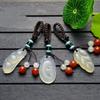 Flower Lucky Stone Pendant Bag Hanging Car Keyring Fashion Phone Chain Lanyard  Key Decoration