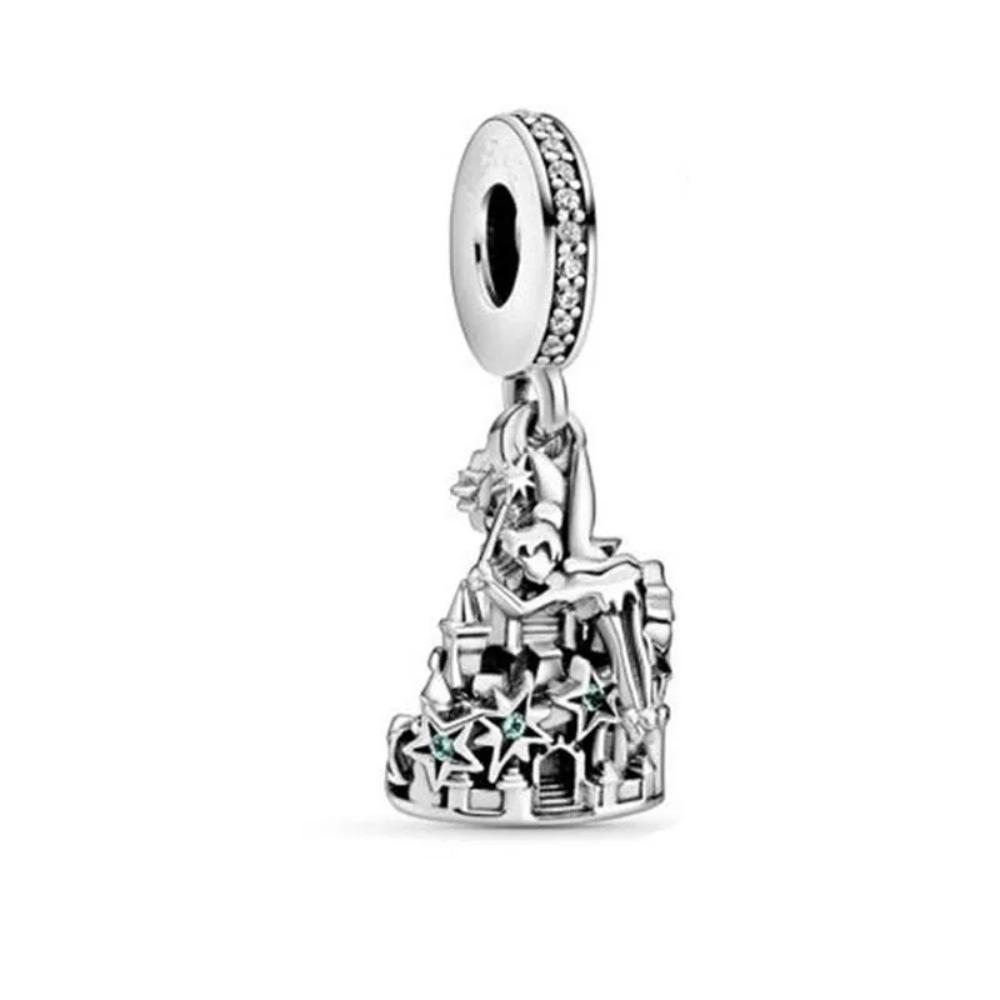 New 925 Silver Miniso  Mouse Castle Hat Princess Pendant For Bracelet DIY Exquisite Jewelry