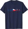 Heartbeat Czech Flag Czech Republic Unisex TShirt Short Sleeve Casual 100 Cotton ONeck Summer T Shirts