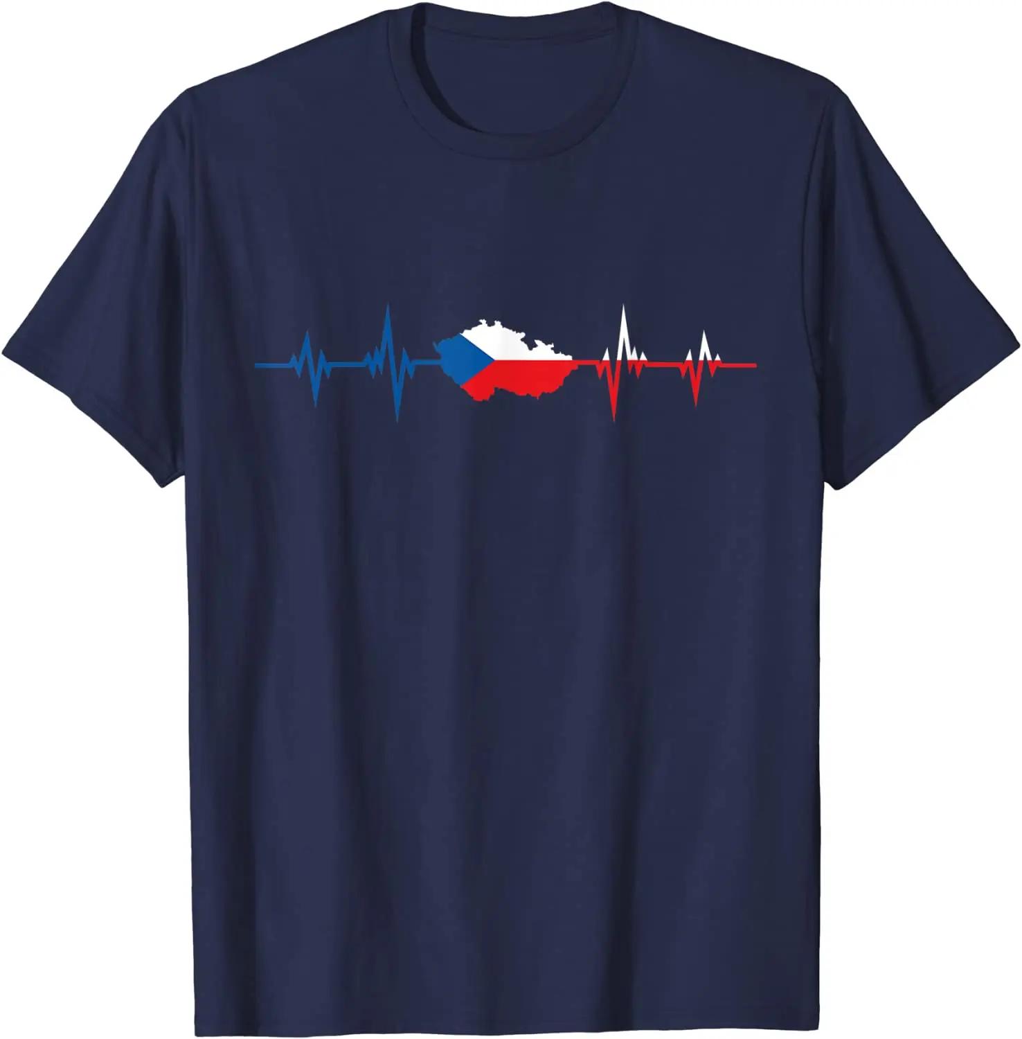 

Heartbeat Czech Flag Czech Republic Men TShirt Short Sleeve Casual 100 Cotton ONeck Summer T Shirts 4XL