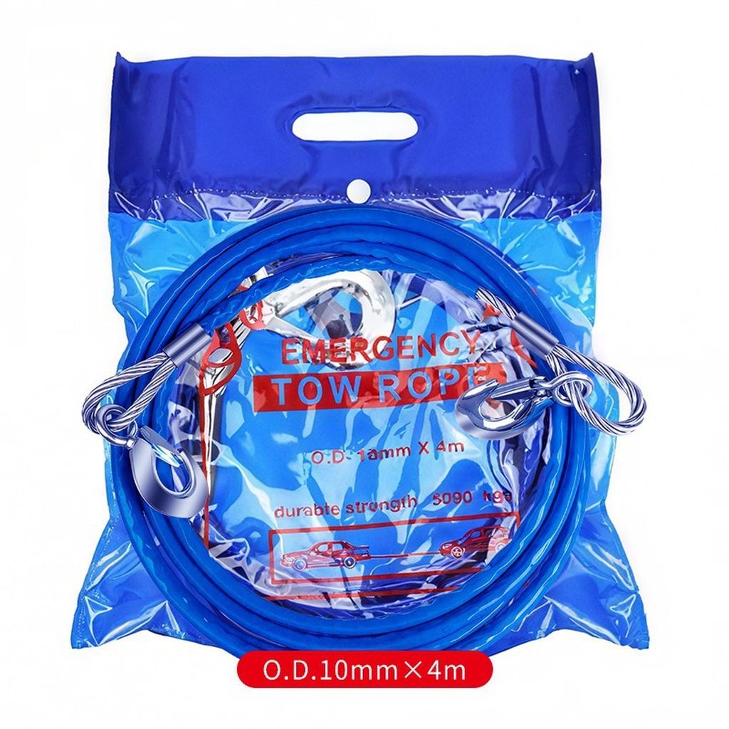 Heavy-Duty Tow Strap Steel Wire Towing Strap Car Supplies - High Tensile Strength For Truck Boats Motorcycles