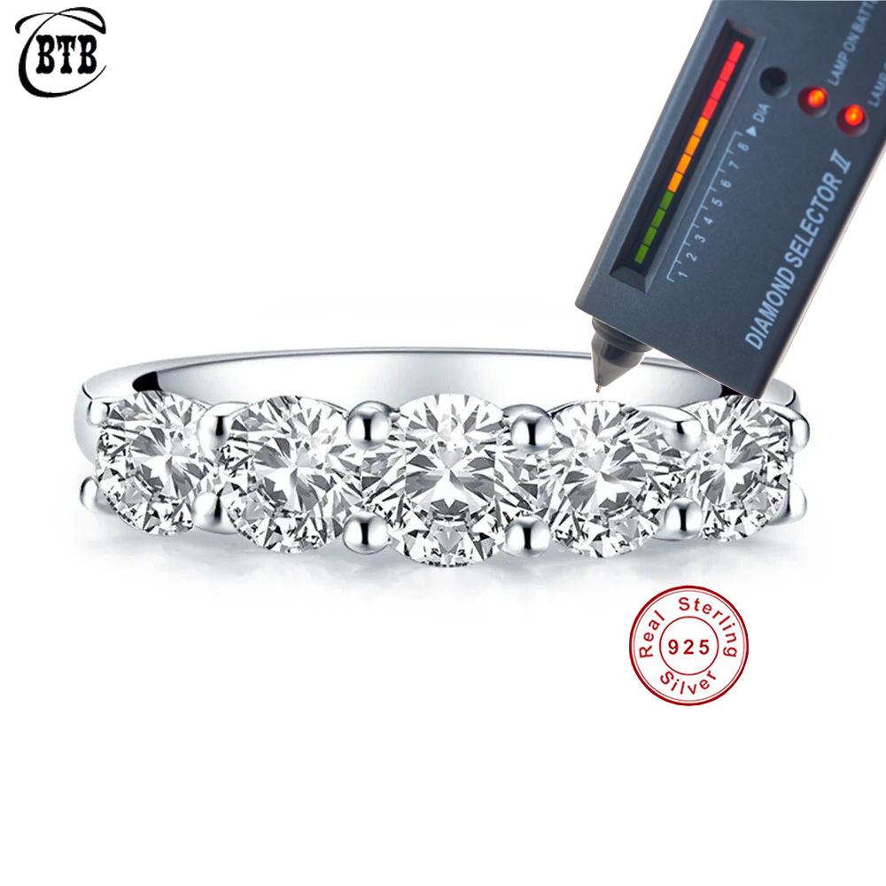 Cbtb Fashion Design Round D Color Pass Test Really Moissanite Luxury Wedding 925 Silver Jewelry