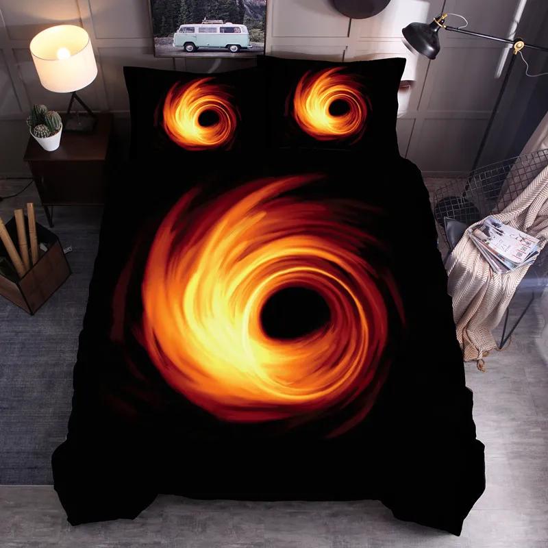 Home Textiles Queen Quilt Cover Set Bedding Modern Style Bedclothes 3d King Size Comforter Set Luxury Black Hole Bed Sets