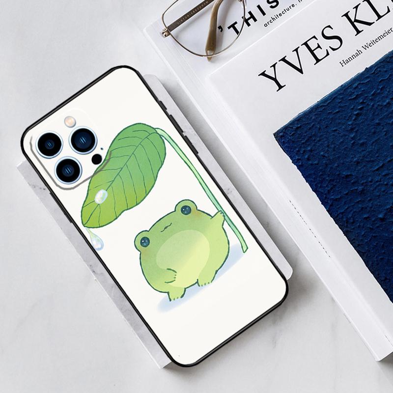 Cute Green Frog Case For iPhone 17 Air 15 14 13 12 11 16 Pro Max Mini 16 15 Plus 16e Funda Silicone Cover