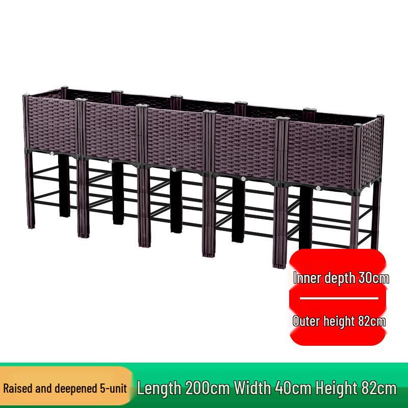 Extra-Large Thickened Raised Plastic Planter for Vegetables - Ideal for Family Rooftop or Balcony Gardening