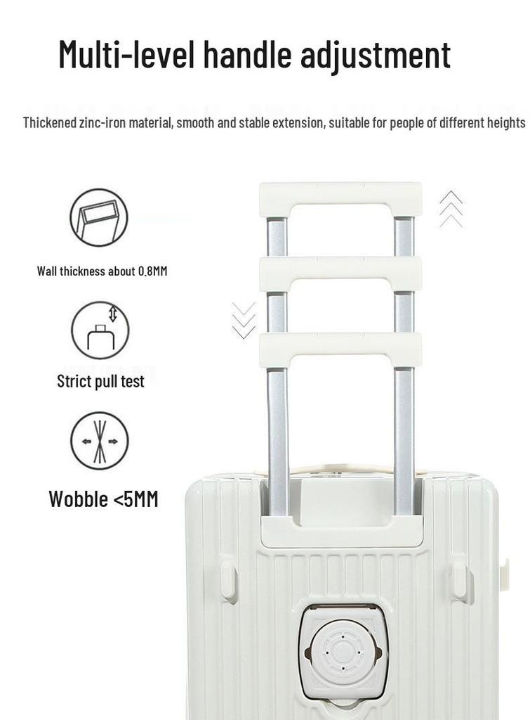 28-inch Front-Opening Multi-Functional Pull-Rod Suitcase, Large Capacity, Travel Password Leather Case for Men and Women, 30-inch Option Available