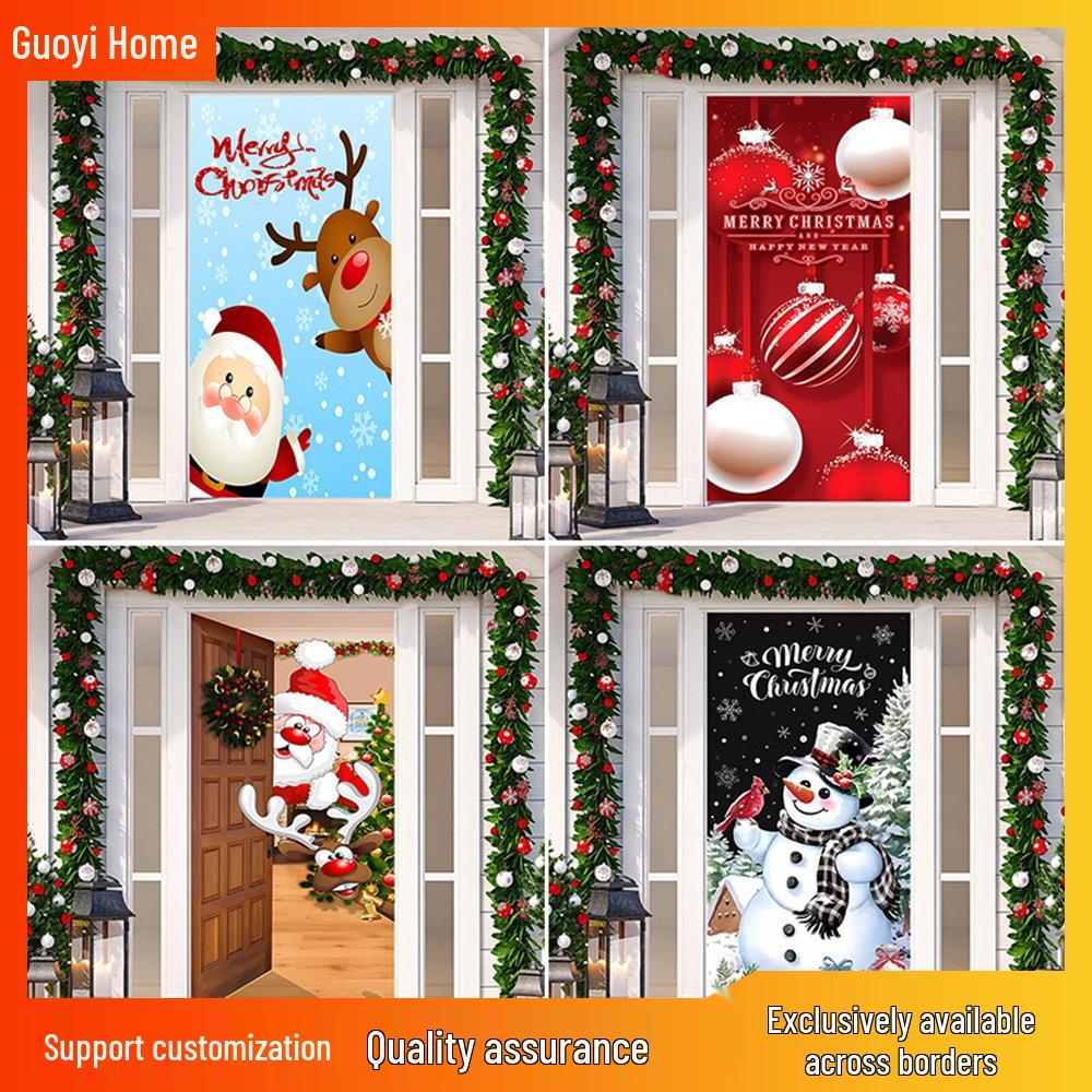 Christmas Door Tapestry: Hanging Cloth Decoration for Festivals & Parties