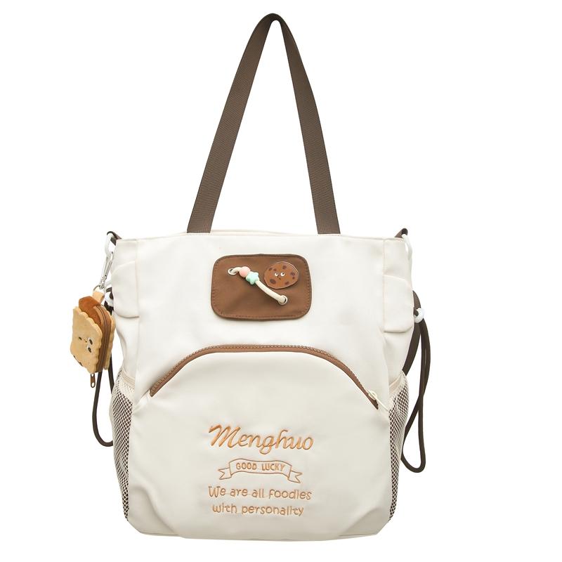 

Симпатичный женский рюкзак большой емкости с цветными блоками, школьная сумка на плечо для девочек-подростков Shouder Bag белый