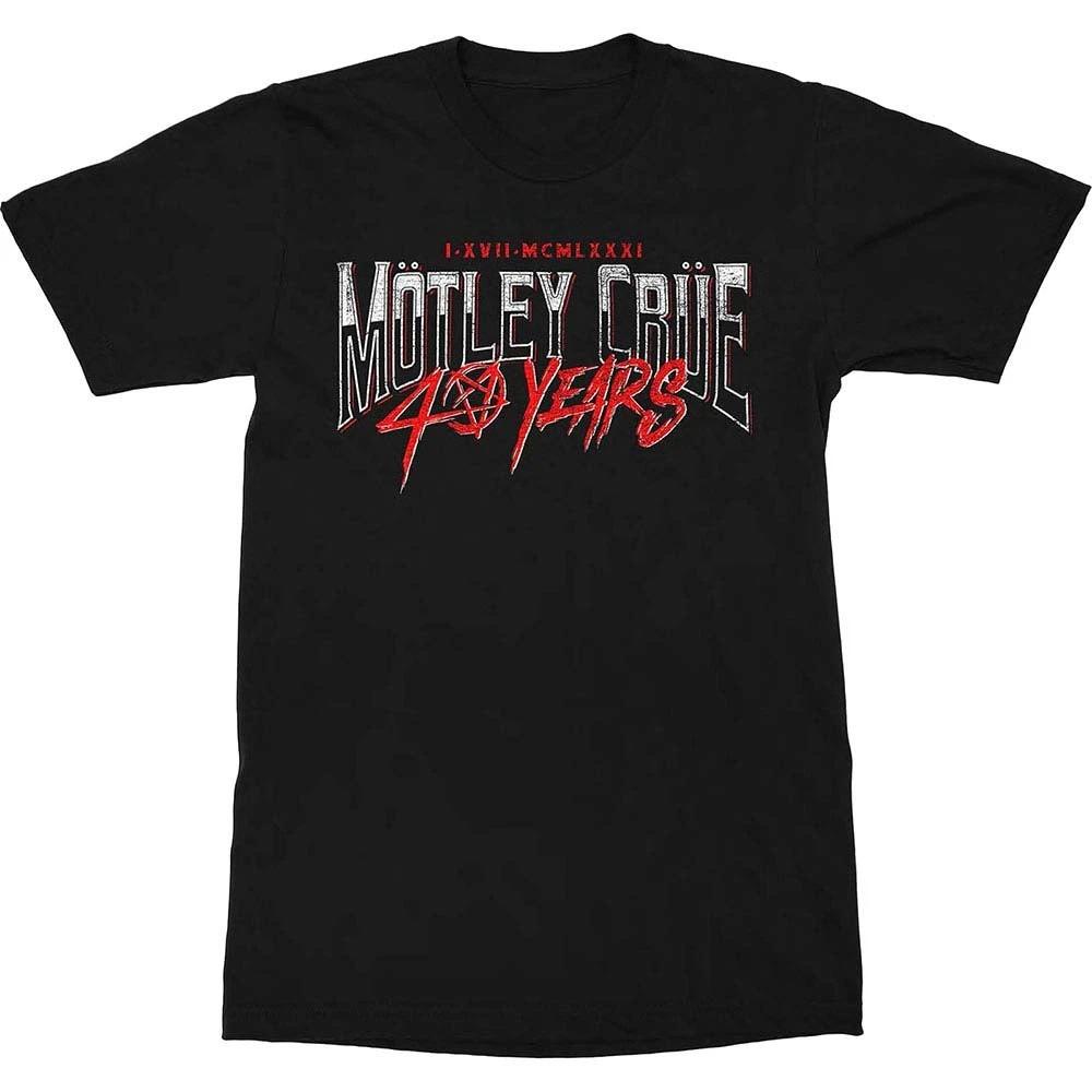Men s Motley Crue 40 Years Slim Fit T-shirt Medium Black L