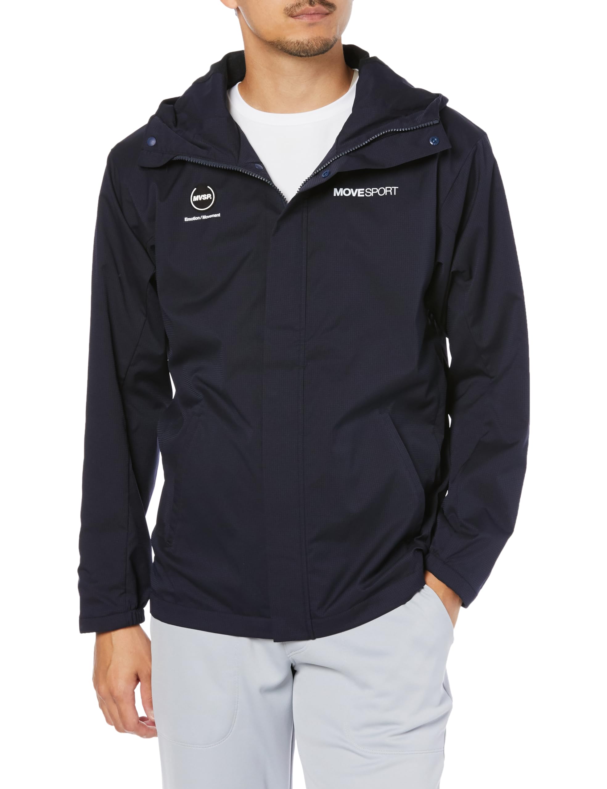 

Windbreaker Descente Full Zip Hoodie Lightweight Thermal Training NV O [Move Sports]