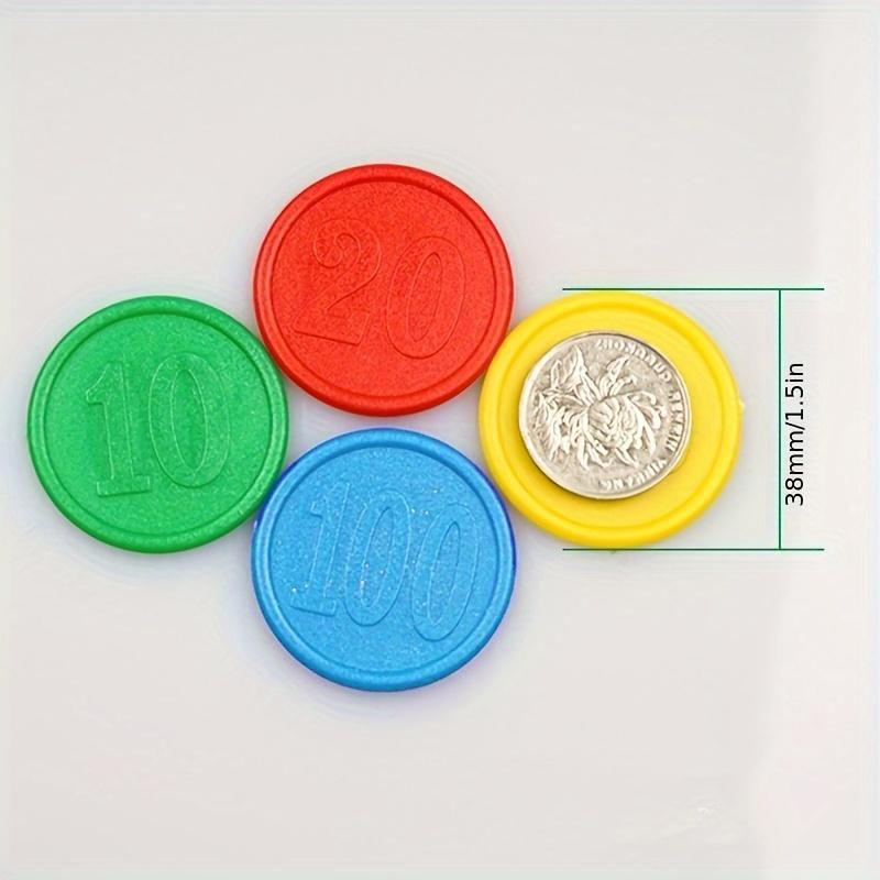 Game Counting Props Set, 80 Pieces Game Counting Props Set with Numerical Values,  Red Round Game Props Set, Board Game Accessories