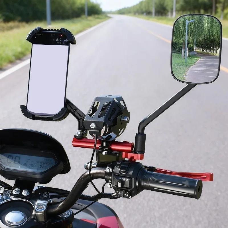 Suporte Extensor Multifuncional de Alumínio para Espelho Retrovisor de Motocicleta, Scooter, ATV, Suporte para Holofote, Suporte para Celular