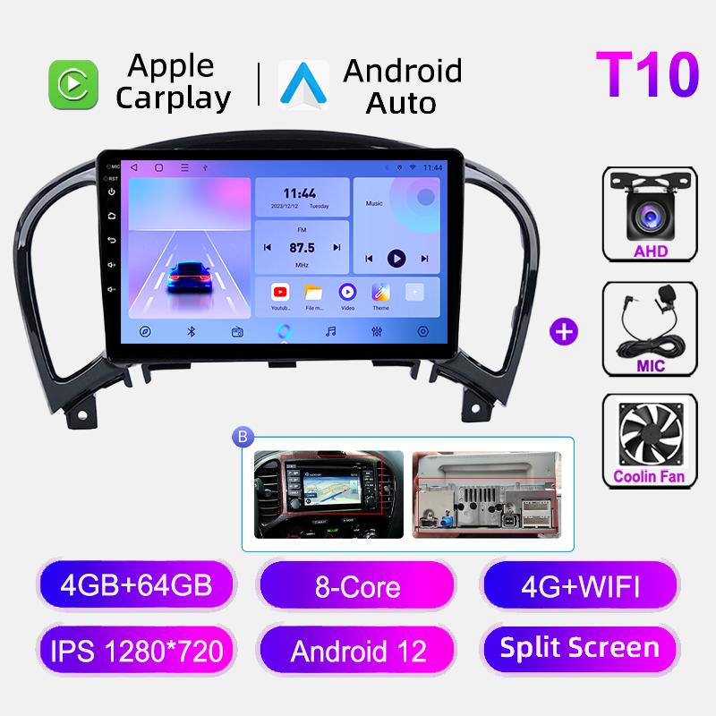 4G WIFI Car Radio Android 12 For Nissan Juke YF15 2010-2014 Multimedia Video Player BT Carplay GPS Navigation Head Unit No DVD