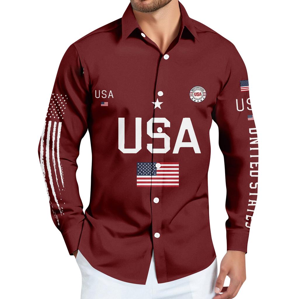 Men's Shirt American Founding Printed Long Sleeve Button-Down Shirt