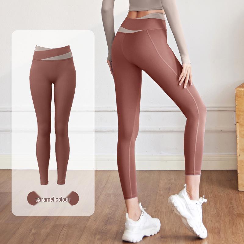 

Женский весенний цветной блок комплект для йоги - Облегающий топ и лонгслив с ощущением обнаженности, нагрудные вкладыши, модные брюки для бега и фитнеса Extra Large