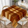 1 Piece of Brown-orange Checkered Rectangular Tablecloth, Machine Washable, Suitable for the Dining Tablezyc
