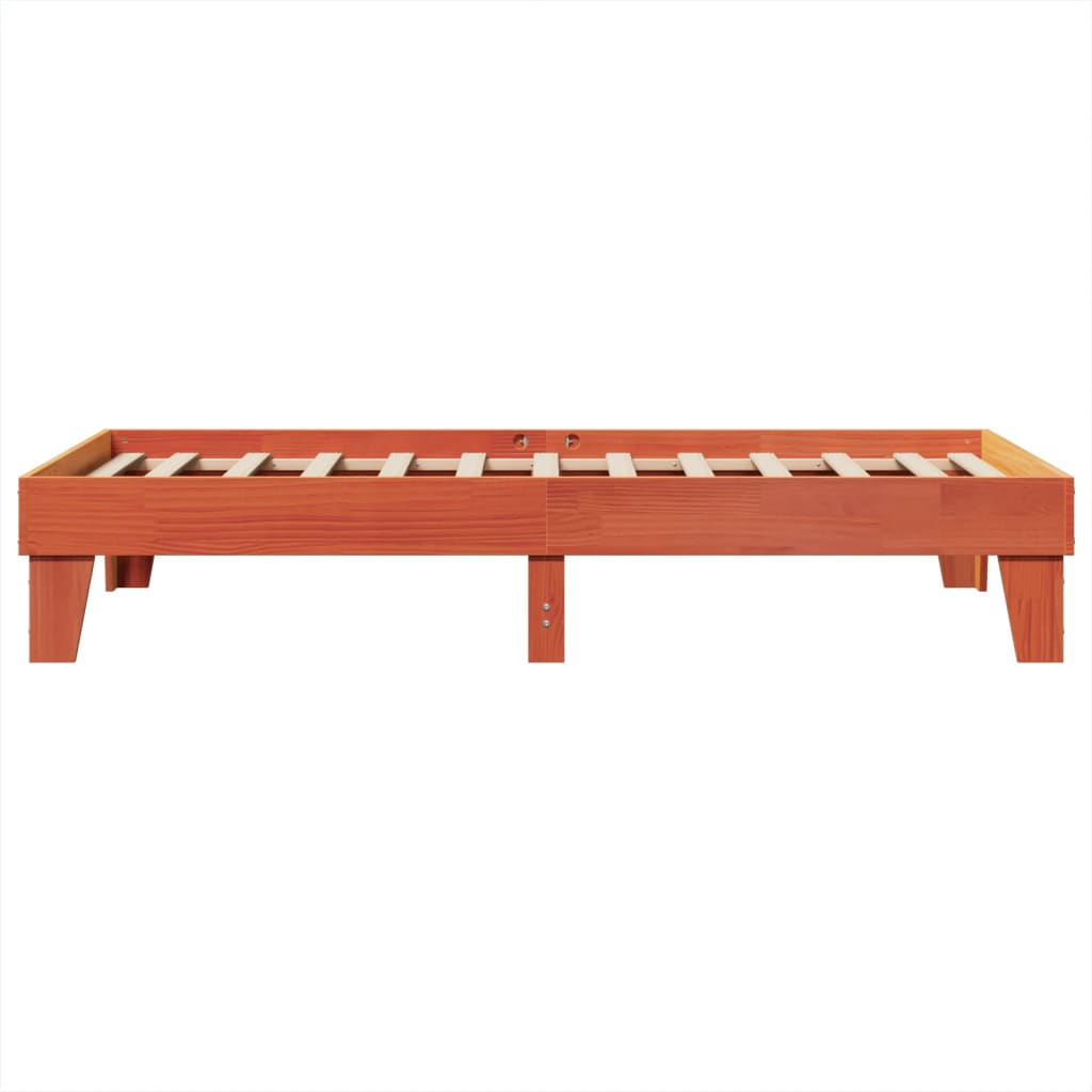 Solid Wood Bed without Mattress Wax Brown 75 x 190 cm Pine Wood