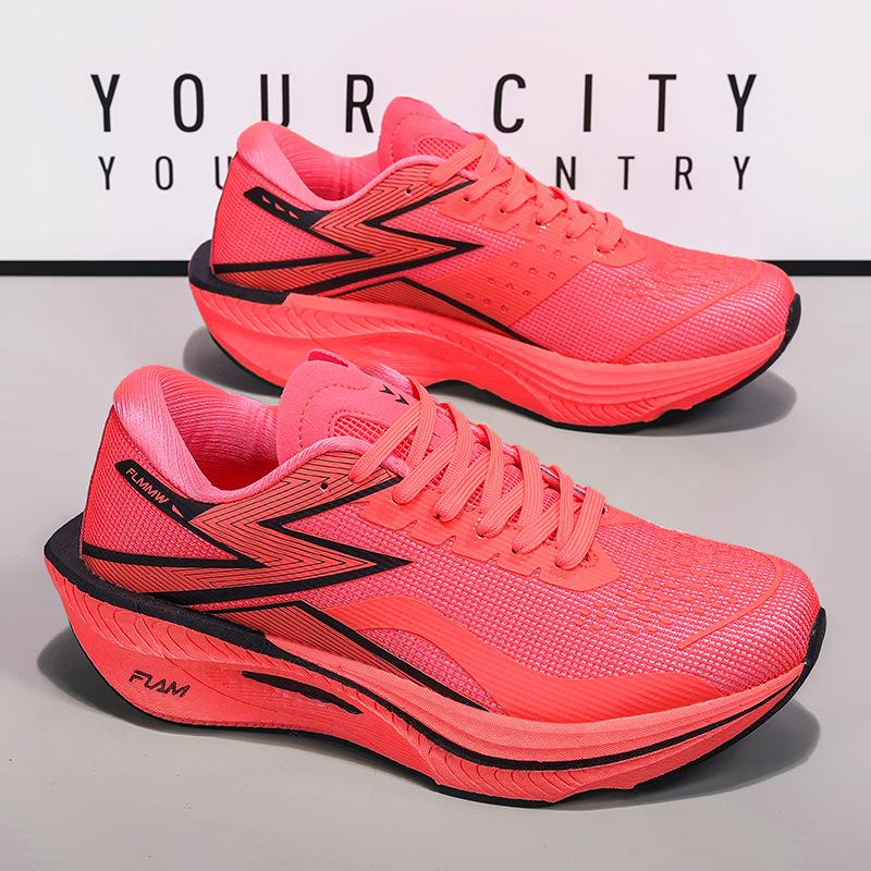 New plus size running shoes flying 4 carbon plate marathon men's and women's racing body side training sneakers running shoes