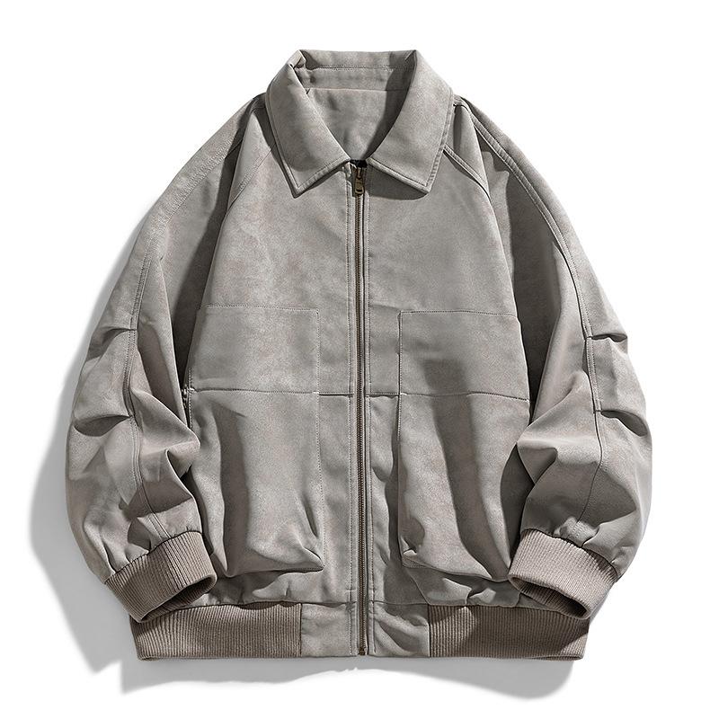 

2025 Fall New American Retro Trend PU Leather Jacket Washed Old Handsome Motorcycle Leather Jacket Cotton Jacket XXXXL