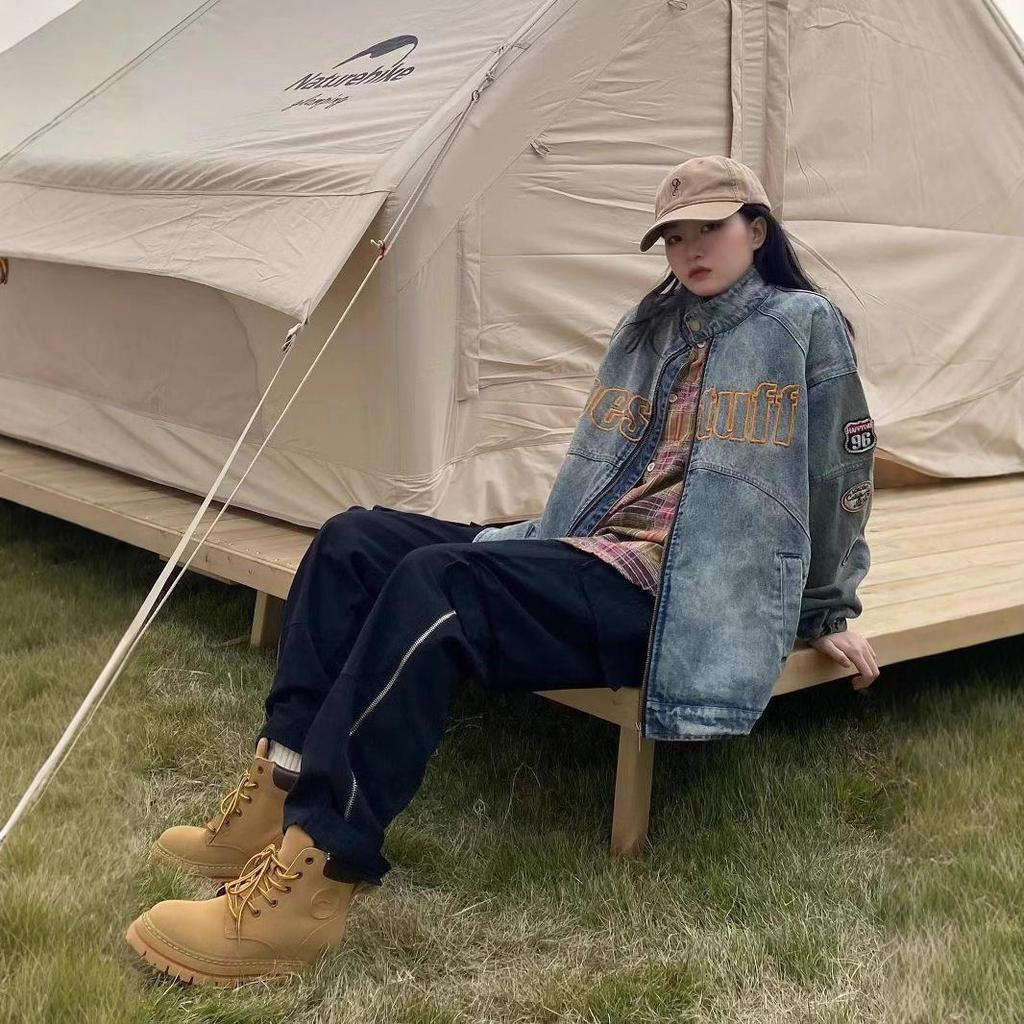 Nová jarní džínová bunda: Dámský volný, ležérní podzimní kabát v korejském stylu