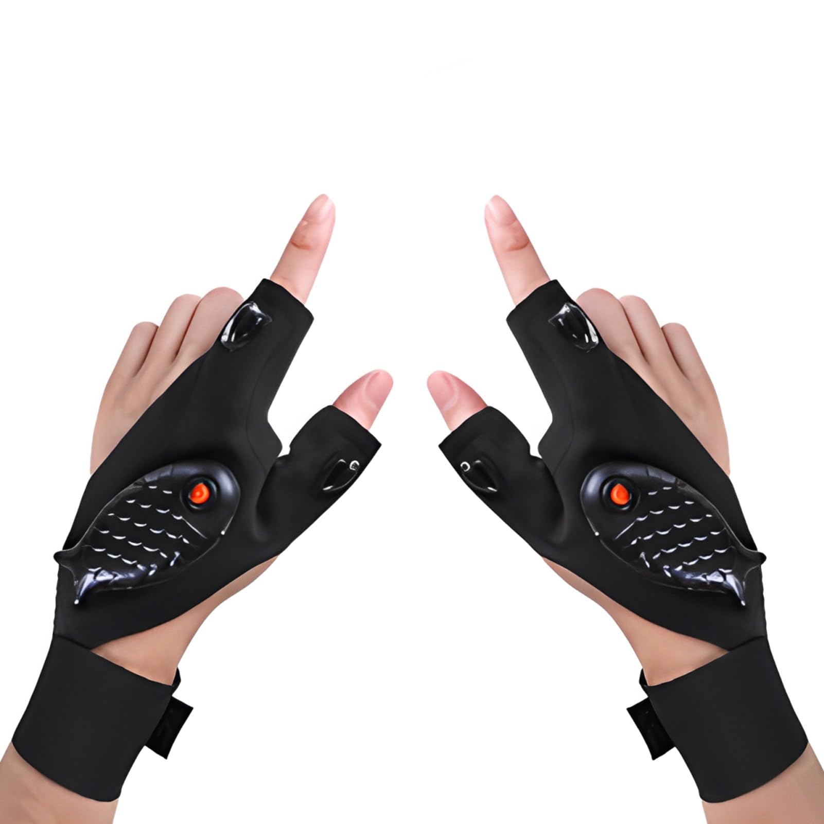 

Boono Fishing Hands-Free LED Flashlight Gloves, Battery-Powered Flashlight for Camping, Running, and More (Hands-On Set, USB Rechargeable)