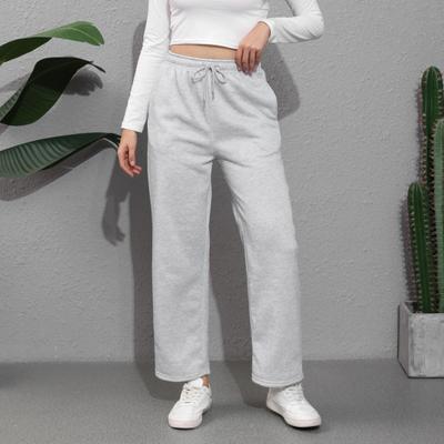 Yüksek Bel Kadın Pantolon Düz Geniş Paça Jogger Pantolon Cepli Normal Kesim