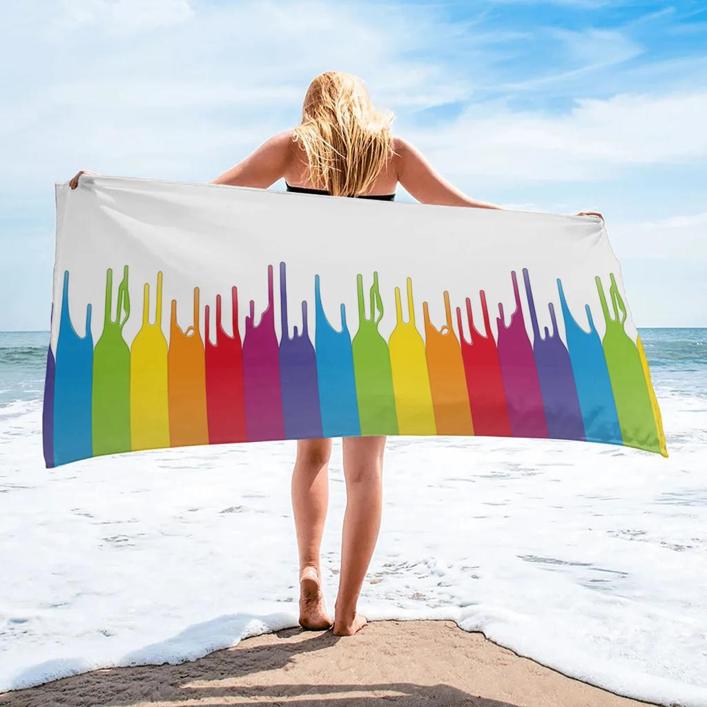 Rainbow Stripes Beach Towel Luxury Quick-dry Microfiber Pride Bath Towel Yoga Mat Sand Free Camping Travel Sport Swimming Towels