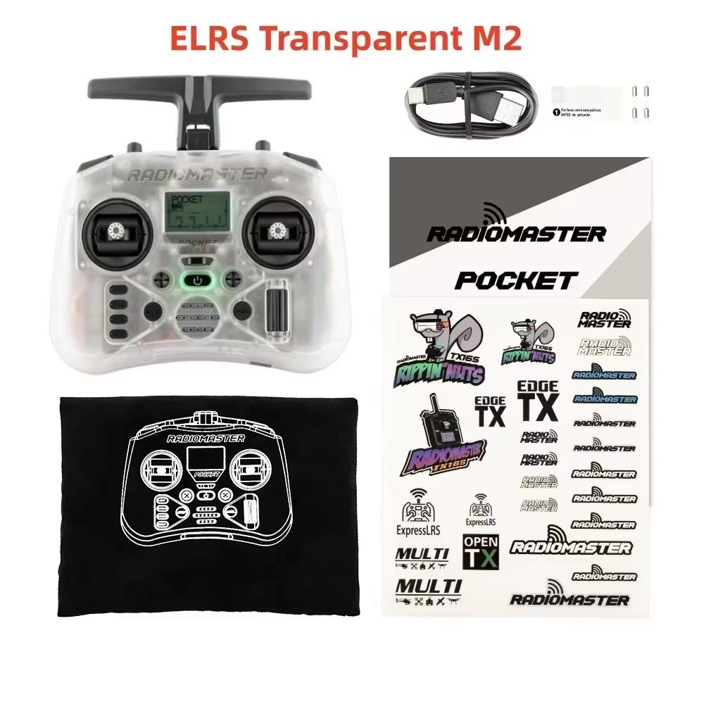Radiomaster Pocket Hall Gimbal Transmitter M2 Remote Control ELRS CC2500 Lightweight Built In LED Light Foldable Antenna