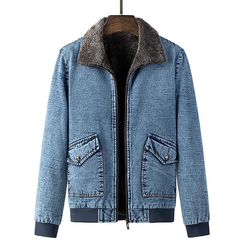 Denim Jacket Cotton-Padded Casual plus 