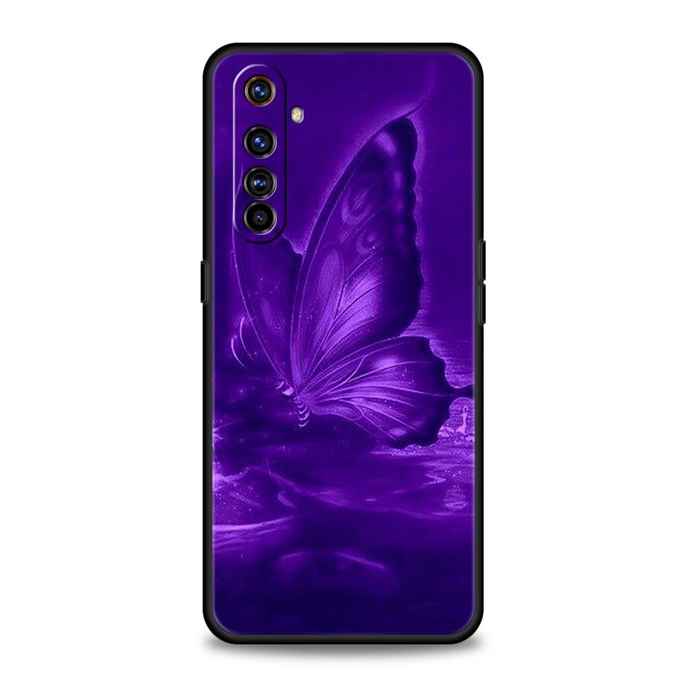 Art Purple Butterfly Soft TPU For Realme 13 12 11 10 9 Pro Plus GT3 GT2 C21 C25 C35 C53 C55 C67 Pro 5G Phone Case Cover Fundas