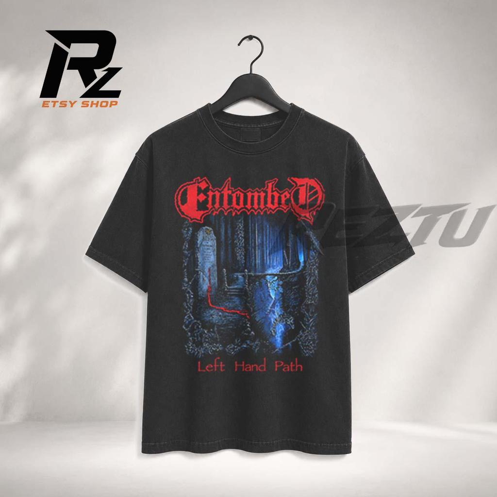 Entombed - Left Hand Path | Maglietta in Cotone Pesante Gildan | Taglia- S, M, L, XL, 2-3 XL