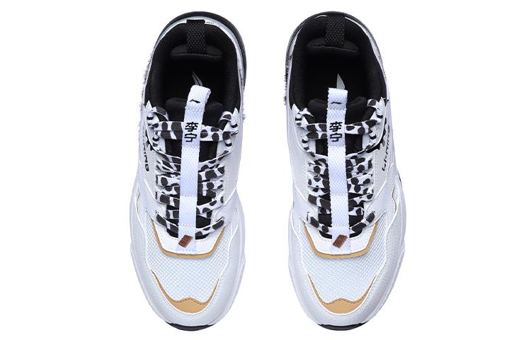 Li Ning 001 Cushioning Slip Resistant Abrasion Resistant Low top Running Shoes Women's White Black AGCR032-4